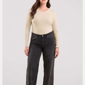 nuuds Bone Long Sleeve Crewneck Bodysuit